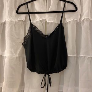 Zara Black lace crop top